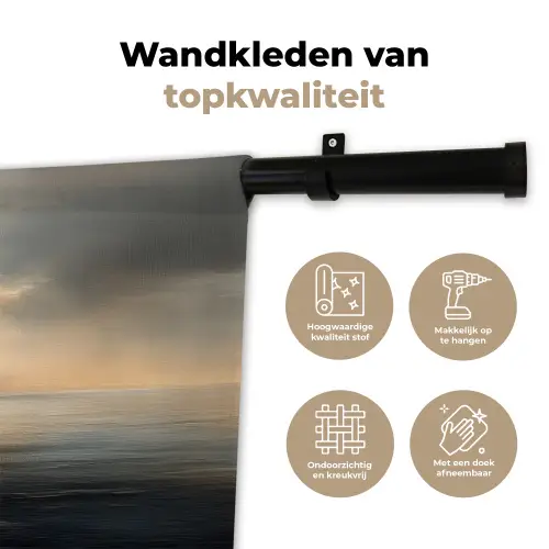 Zon - Horizon - Zee Wandkleed katoen klein -sfeer2