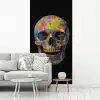Penseelstreken - Schedel - Kleurrijk - Abstract fotobehang vinyl groot -woonkamer