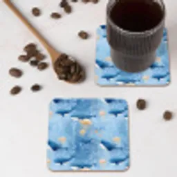 Walvissen - Oceaan - Blauw onderzetter kurk middel 366 -sfeer2