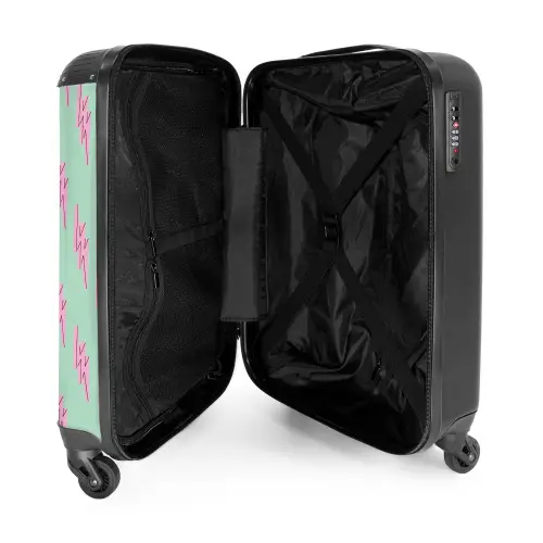 Patronen - Roze bliksem op mintgroen NBS - Handbagage koffer - Kinderen Unisex middel -binnenkant