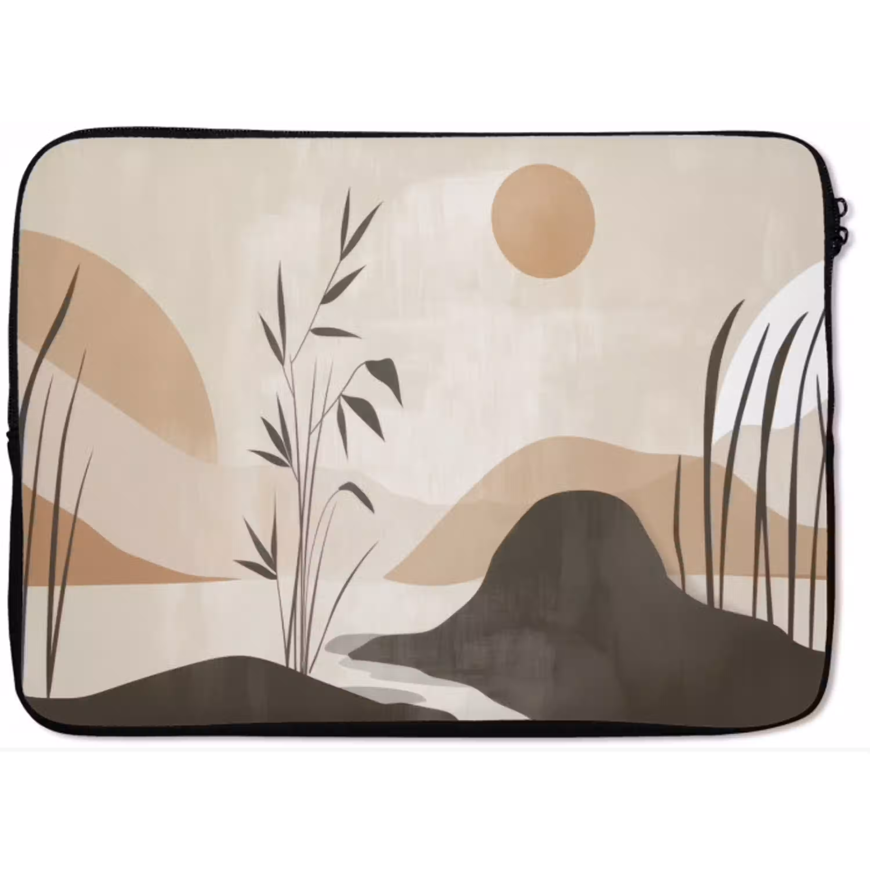 Japandi - Landschap - Beige laptophoes neopreen klein -zkaufland3dotto