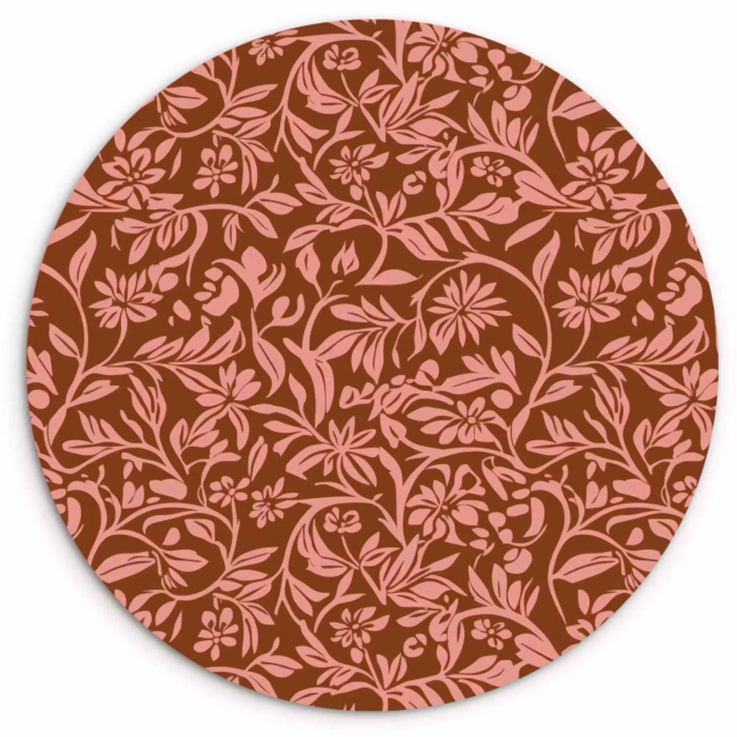 Bloemen - Print - Roze Wandcirkel kunststof plaat 5mm dik klein 188 -3d