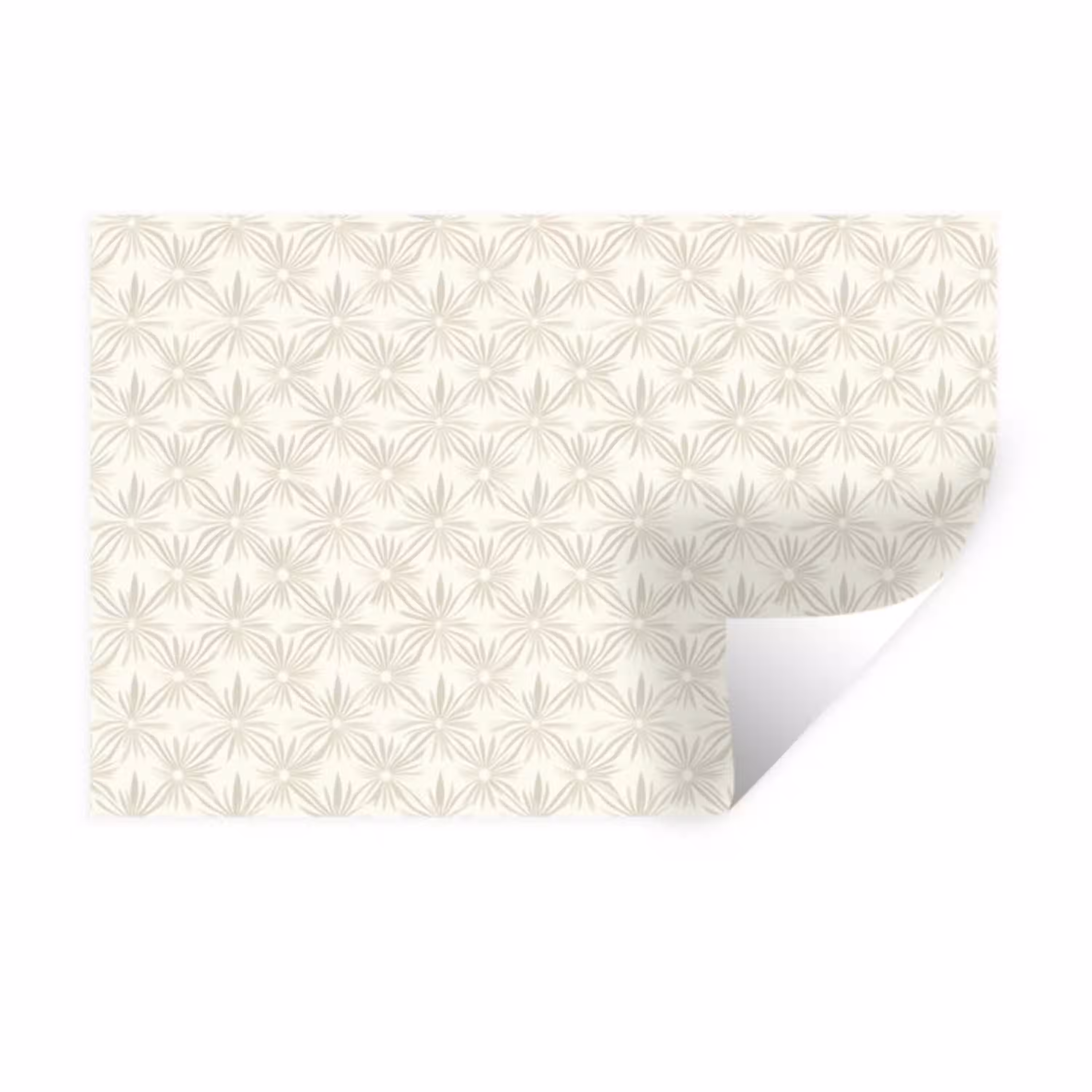 Patroon - Bloemen - Beige Muursticker klein 286 -3d