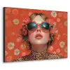 Vrouw - Kleurrijk - Dierenprint - Bloemen Textielframe zwart klein -3d