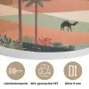 Nachtlandschap - Kamelen - Sterren - zandduinden Akoestische PET Vilt - Rond klein -closeup_NL
