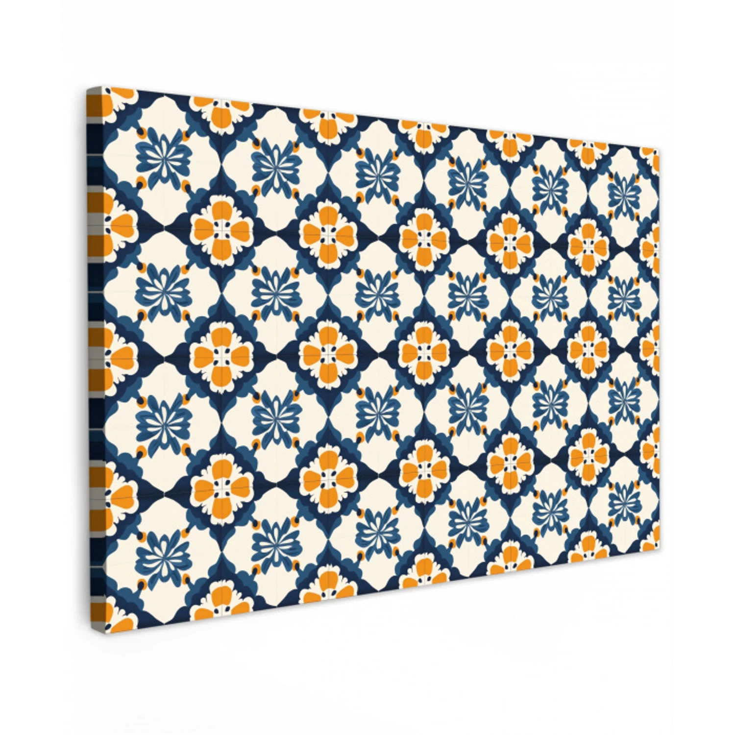 Klassiek - Geometrisch - Blauw Tuinposter op houten frame 2 cm dik klein 845 -3d