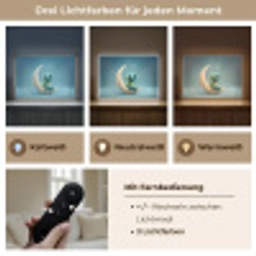 Maan - Ruimtewezen - Blauw Light Box met batterij (Wandlamp kind) middel -USP_lichtkleurDE