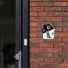 Zwart wit - Huisdier - Grijze kat Naambord Huisje klein -sfeer2