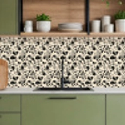 Bloemen - Dessin - Zwart keuken achterwand 2 middel 871 -sfeer3