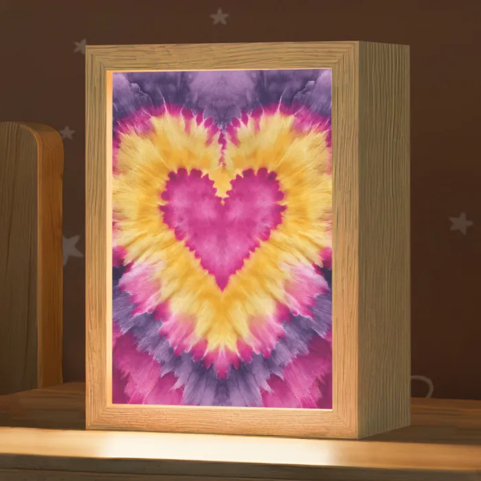 Tie dye - Hartvorm - Vlammen - Oranje Light Box met kabel klein -zzz_3d_website