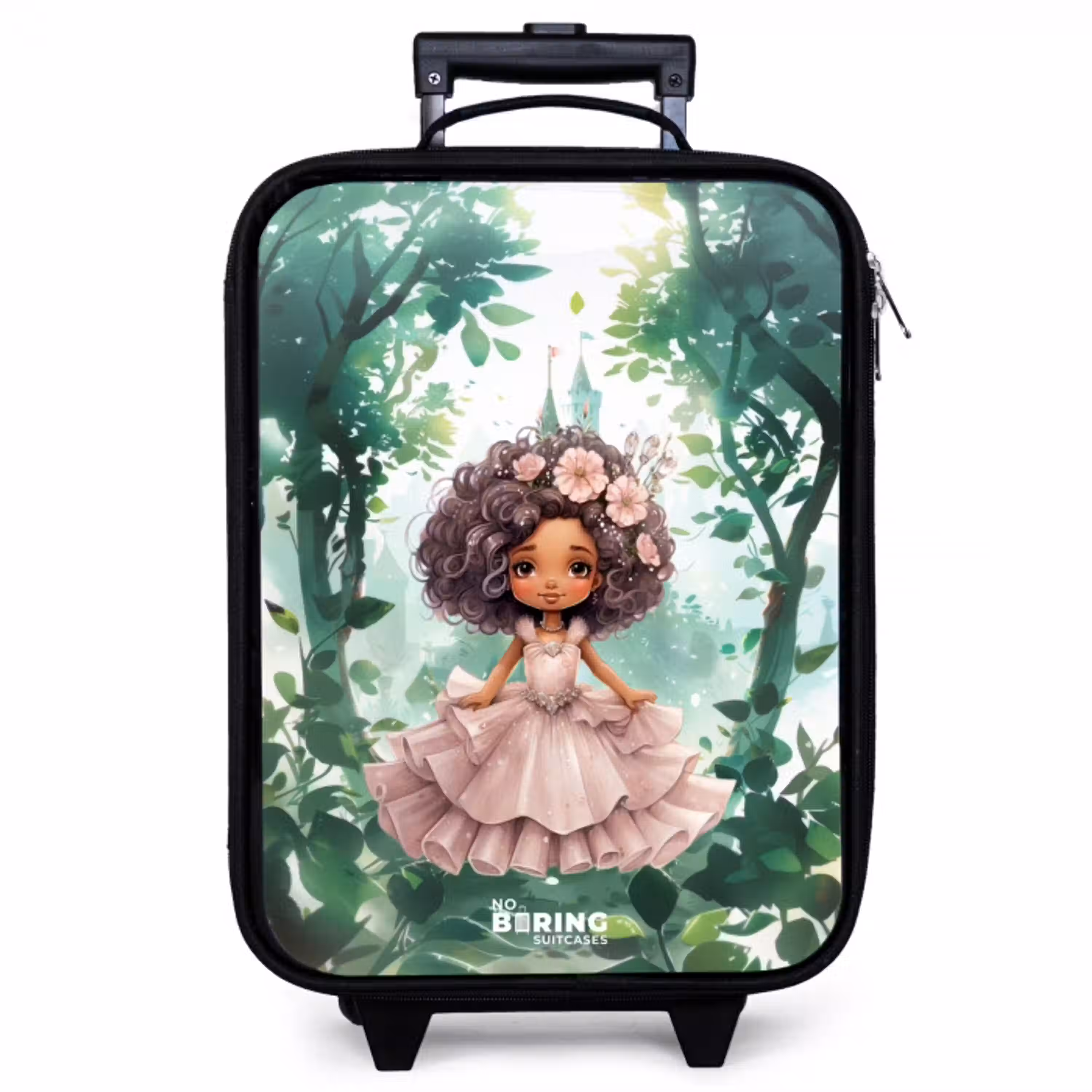 Meisje met donkere krullen in het bos Kinderkoffer - Zwart klein -zzz_website3d