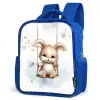 Konijn - Baby dier - Kinderen Kinderrugzak - Blauw middel -schuin
