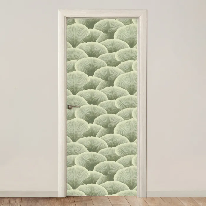 Waaier - Blad - Groen deurposter klein 289 -3d_beige