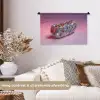Hotdog - Steentjes - Glitters - Paars Wandkleed katoen klein -sfeer1