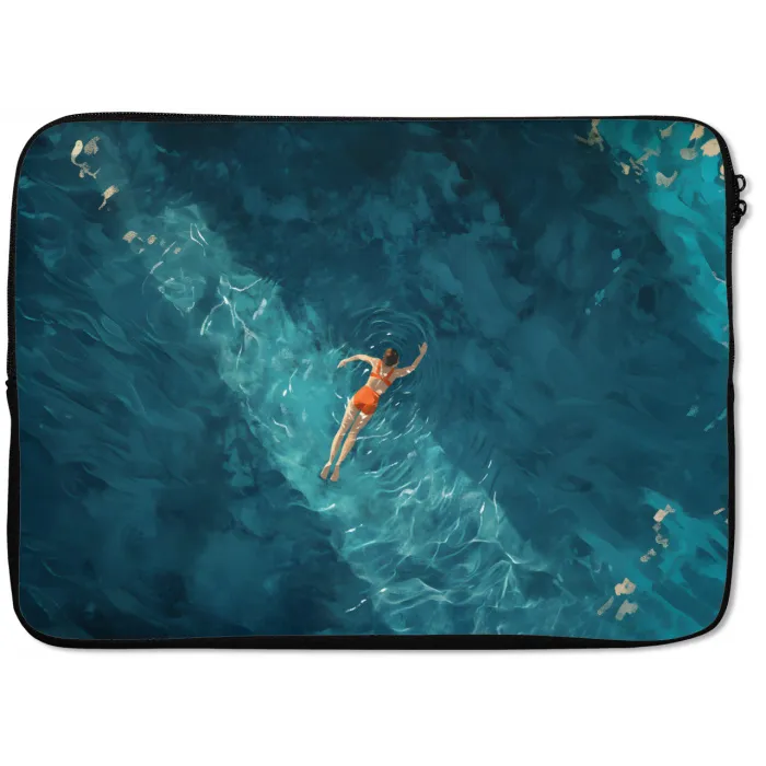 Vrouw - Water - Bikini - Oranje laptophoes neopreen klein -zkaufland3dotto