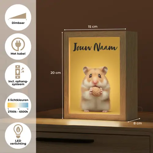 Hamster - Nootje - Geel - Knaagdier Light Box met kabel (Kinderlampje) klein -USP_NL