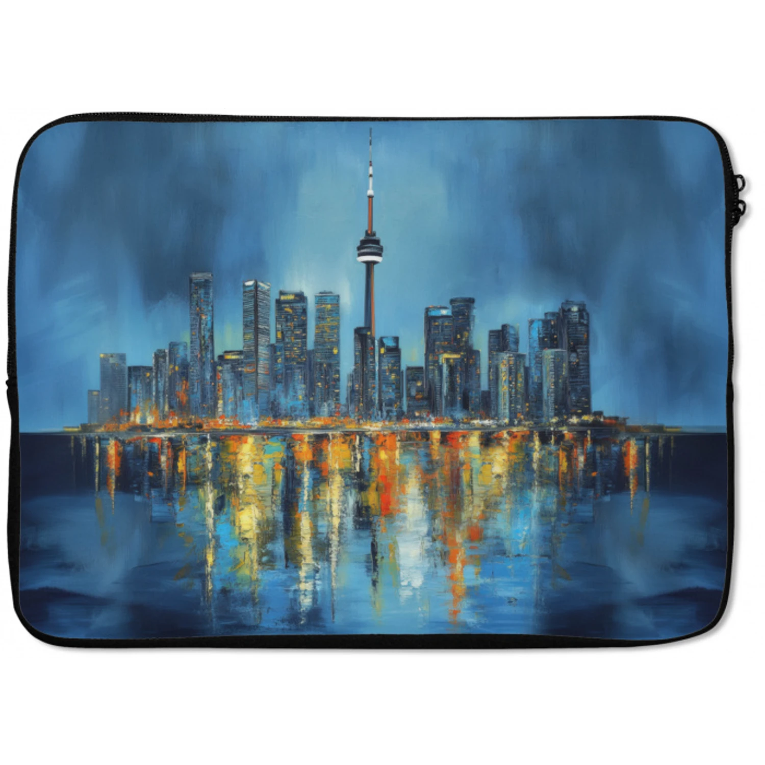 Skyline Toronto - Water - Stadslichten - Toren laptophoes neopreen klein -zkaufland3dotto