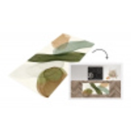Abstract - Vormen - Modern - Kunst - Groen - Bruin Keukenloper - keukenmat middel -3d