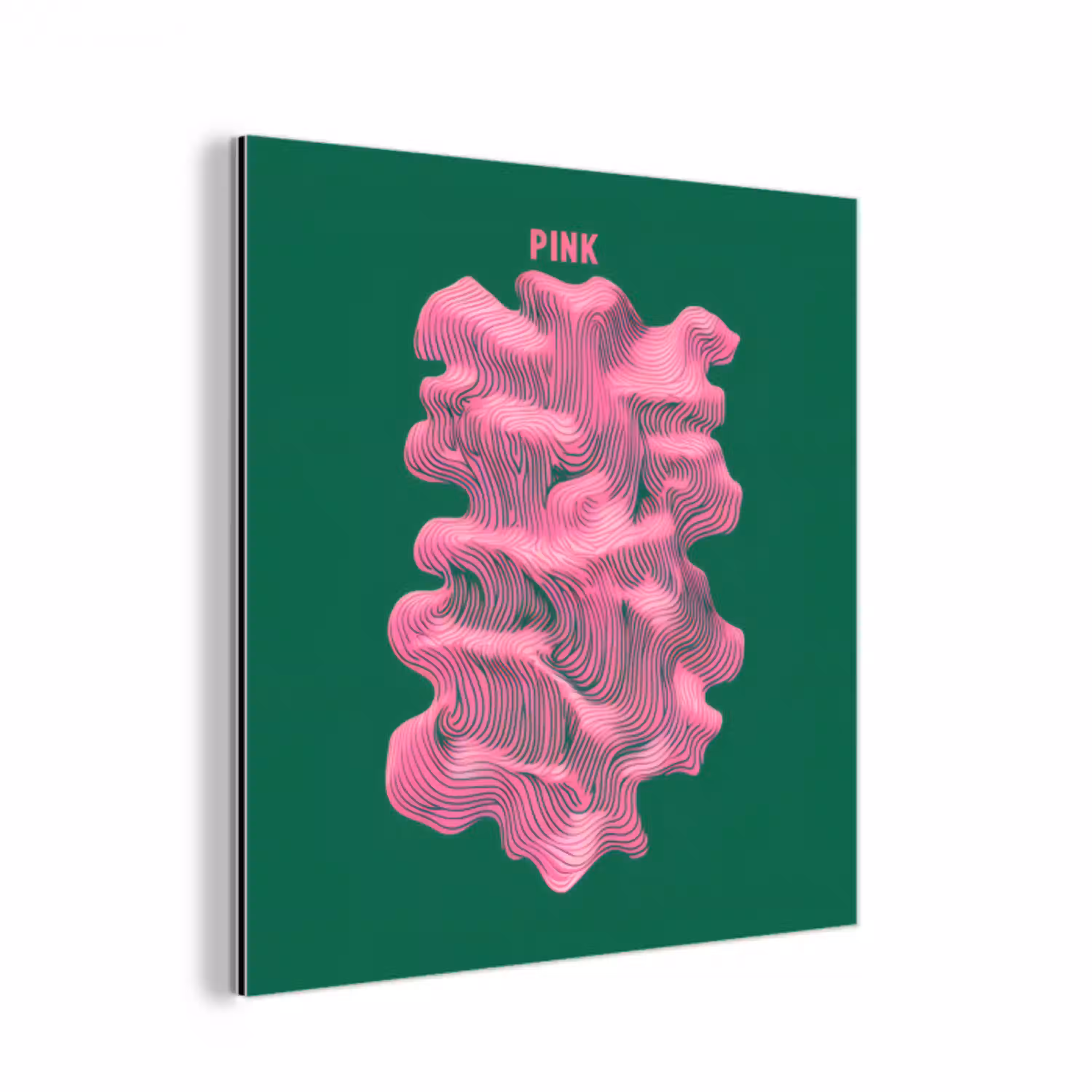 Abstract - Pink - Lijnen - Groen aluminium wit klein -3d
