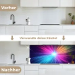 Abstract - Light - Burst - Modern - Colorful keuken achterwand 2 middel -voor-na_DE
