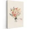 Bloemen - Quote - Beige - Lint Tuinposter op houten frame 2 cm dik klein -3d