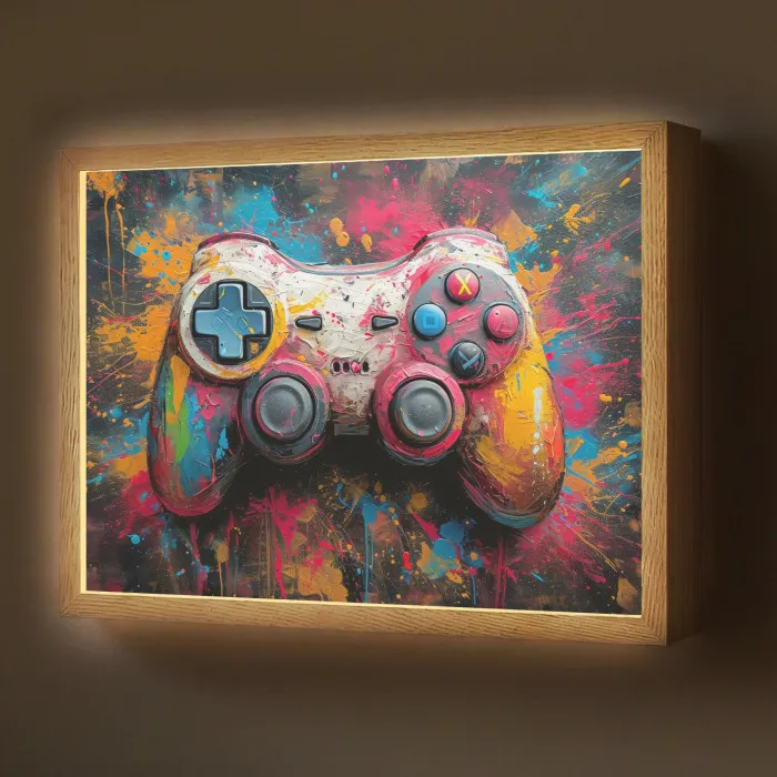 Graffiti - Gaming - Controller - Verf Light Box met batterij (Wandlamp) middel -z3d_website