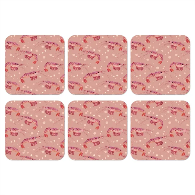 Onderzetter - Garnalen - Stippen - Roze