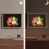 Paprika - Peer - Citroen - Graffiti - Verf - Abstract Light Box met batterij (Wandlamp) middel -sfeer3