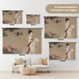 Vrouw - Azië - Kunst - Beige Wandkleed katoen klein -tsfeer8_DE