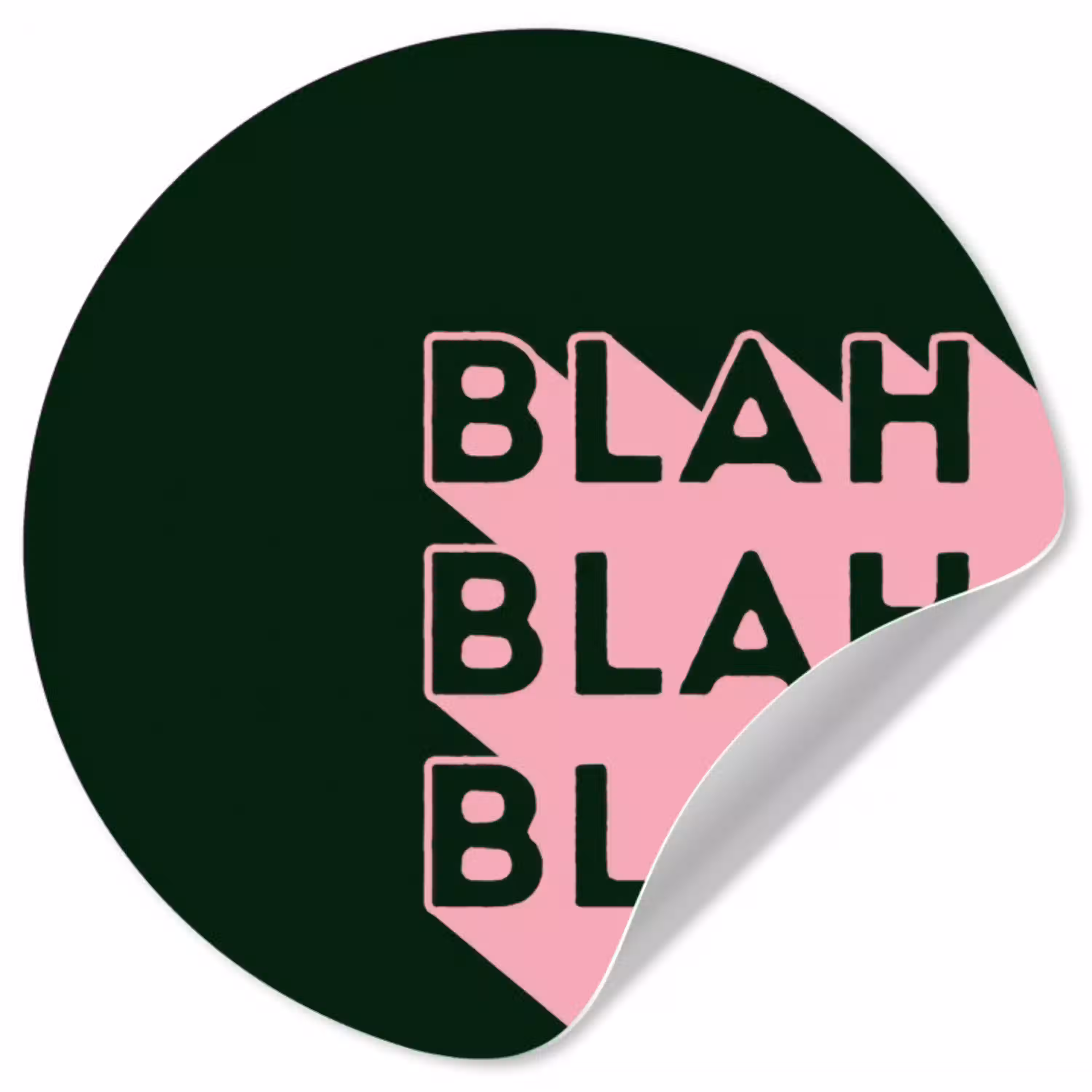 Donkergroen - Tekst - Schaduw - Grafisch Wandcirkel behangsticker klein -3d