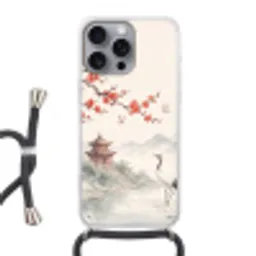 Kraanvogel - Azië - Klassiek Hoesje iPhone 16 Pro Max met koord klein -3d