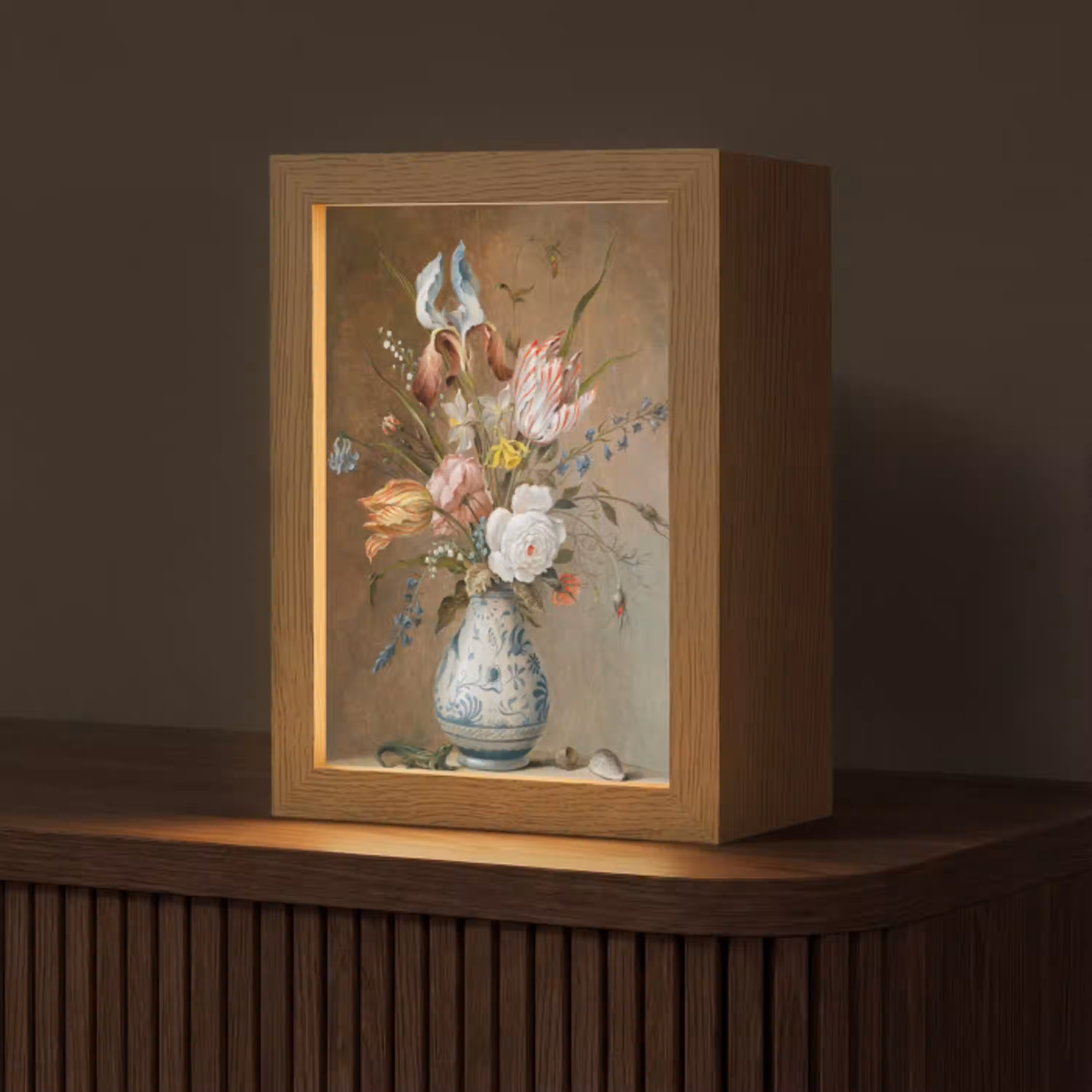 Bloemstilleven - Balthasar van der Ast - Oude Meesters Light Box met kabel (Tafellamp) klein -z3d_website