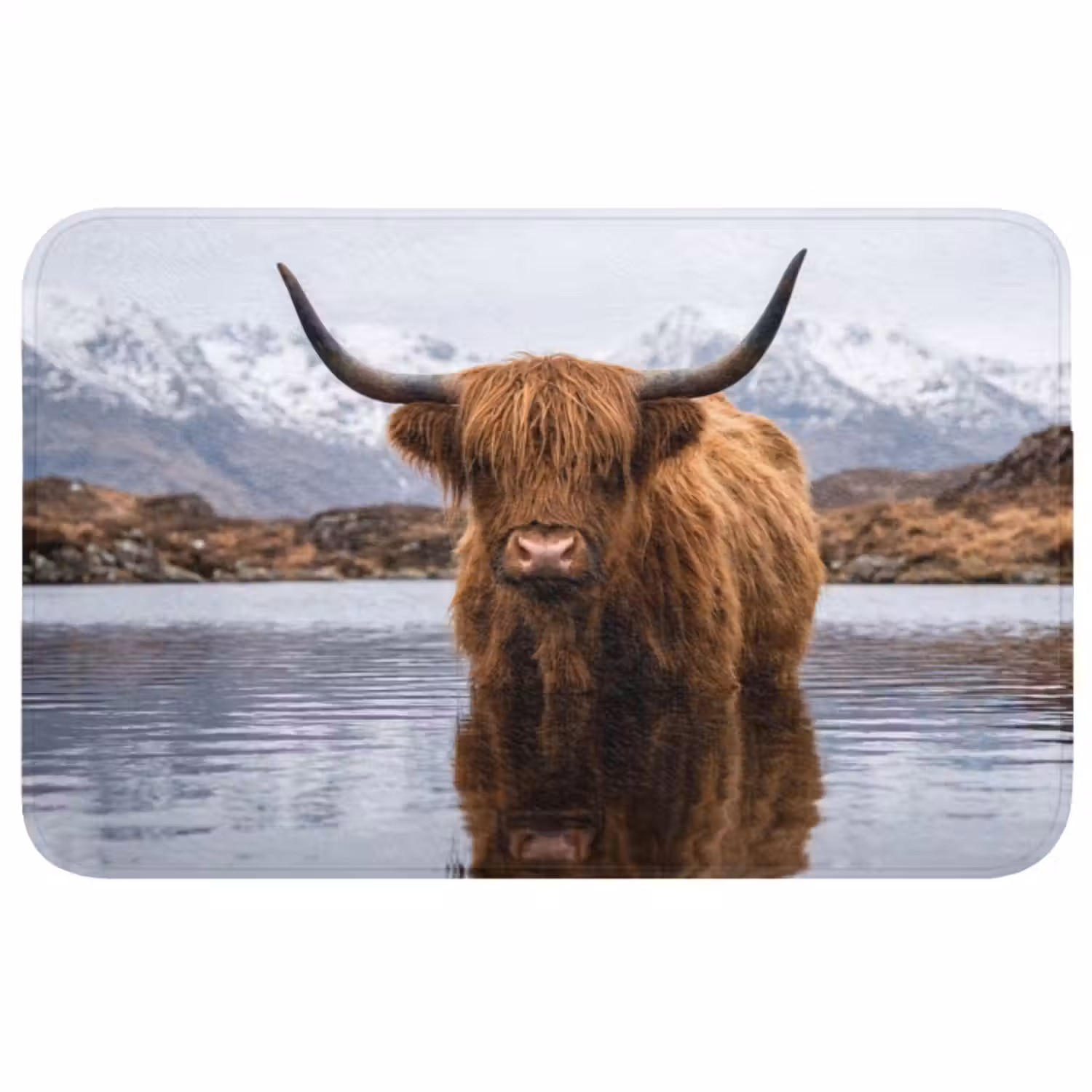 Badmat - Schotse hooglander - Bruin - Water