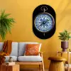Kompas - Delfts blauw - Zwart Wandcirkel Ovaal Glas middel -sfeer4