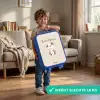 Honden pup omringd door bruine stippen Kinderkoffer - Blauw klein -sfeer2_NL
