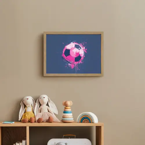 Abstract - Voetbal - Spatten - Roze Light Box met batterij (Wandlamp kind) middel -sfeer2_kind