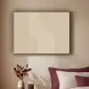 Parallelle lijnen - Lichte textuur - Beige Textielframe zwart klein -sfeer1