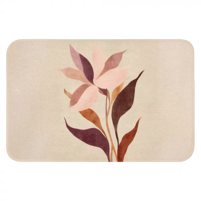 Bloemen - Blaadjes - Minimalistisch - Roze WCmat klein -3d