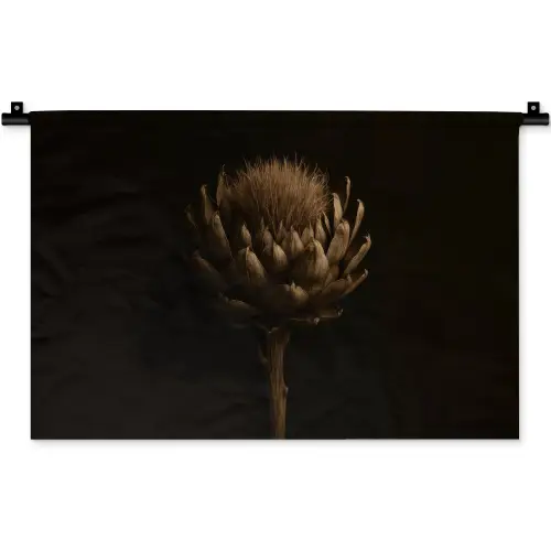 Donkerbruin - Bloem - Textuur - Artisjok Wandkleed katoen klein -zz3d