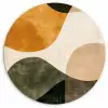 Vormen - Okergeel - Abstract Wandcirkel kunststof plaat 5mm dik klein -3d