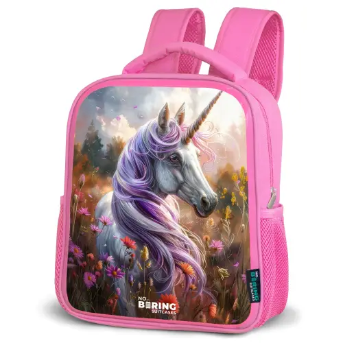Lavendel lentehoorn Kinderrugzak - Roze middel -schuin