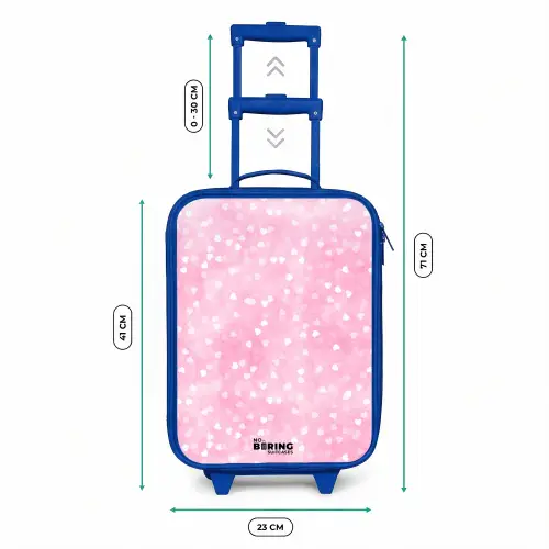 Roze glitter hartjes Kinderkoffer - Blauw klein -productfoto_formaten