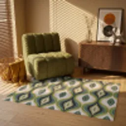 Abstract - Ritmisch - Groen Vloerkleed Rechthoek klein 1091 -atmosphere_sfeer1_global