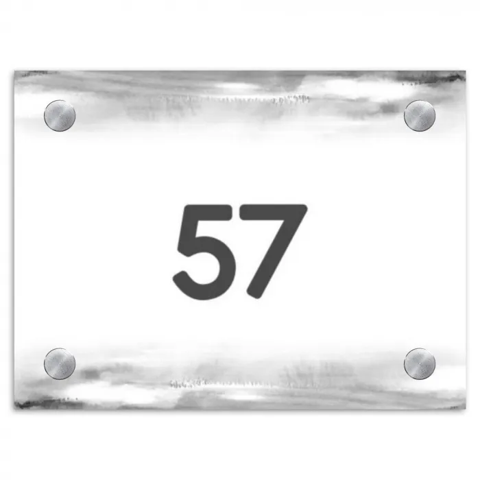Aquarel - Zwart wit - Traditioneel Naambord Rechthoek middel -3d