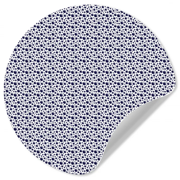 Oceaan - Bubbel - Blauw - Wit Wandcirkel behangsticker klein 186 -3d