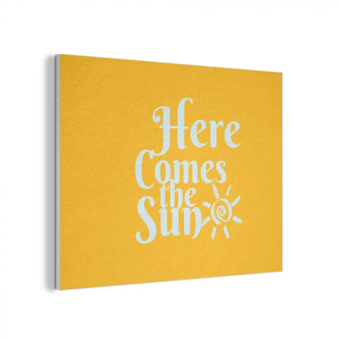Geel - Blauw - Here comes the sun PET vilt klein -3d