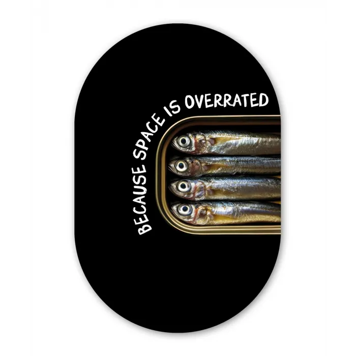 Sardines - Tekst - Vis - Blik Wandcirkel Ovaal Glas middel -3d