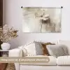 Bloem - Beige - Verf - Schaduw Wandkleed katoen middel -sfeer1