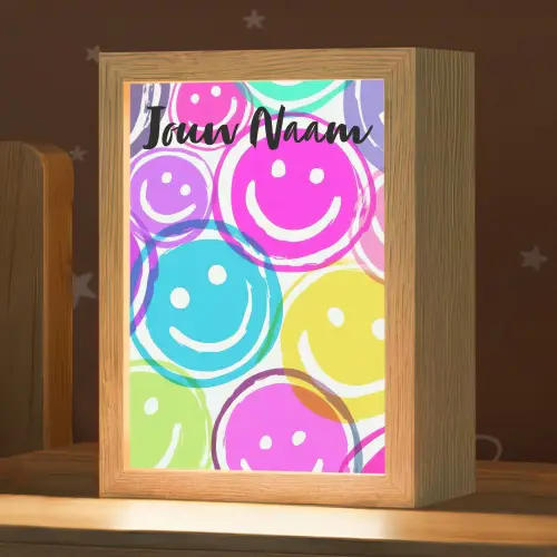 Smileys - Kleurrijk - Neon Light Box met kabel (Kinderlampje) klein -zzz_3d_website