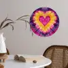Tie dye - Hartvorm - Vlammen - Oranje Wandcirkel behangsticker klein -sfeer3